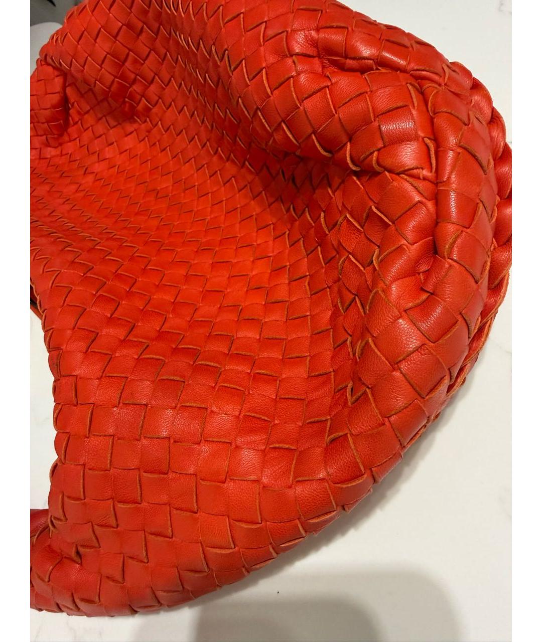 BOTTEGA VENETA Оранжевая кожаная сумка с короткими ручками, фото 4