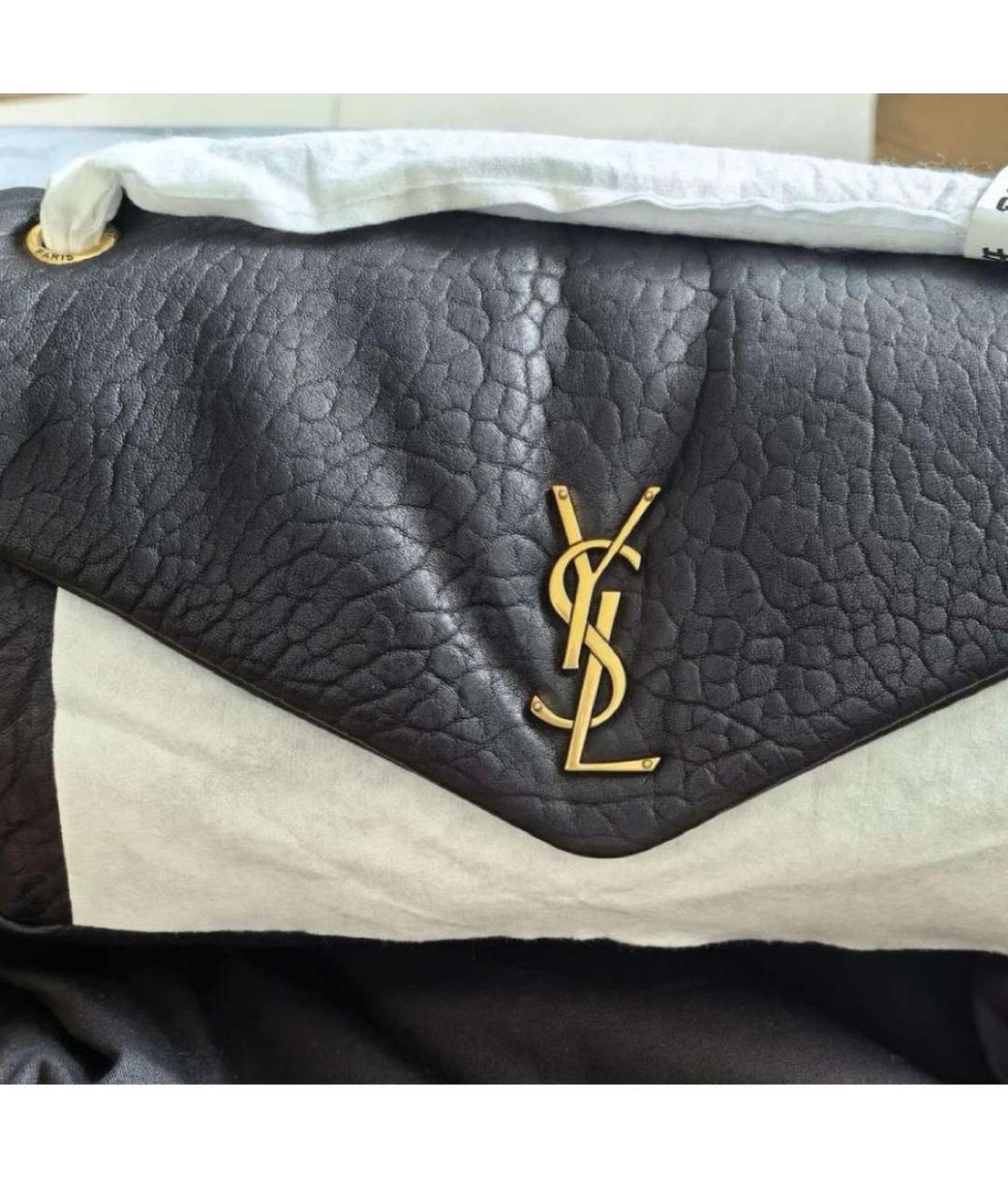 SAINT LAURENT Черная кожаная сумка через плечо, фото 2
