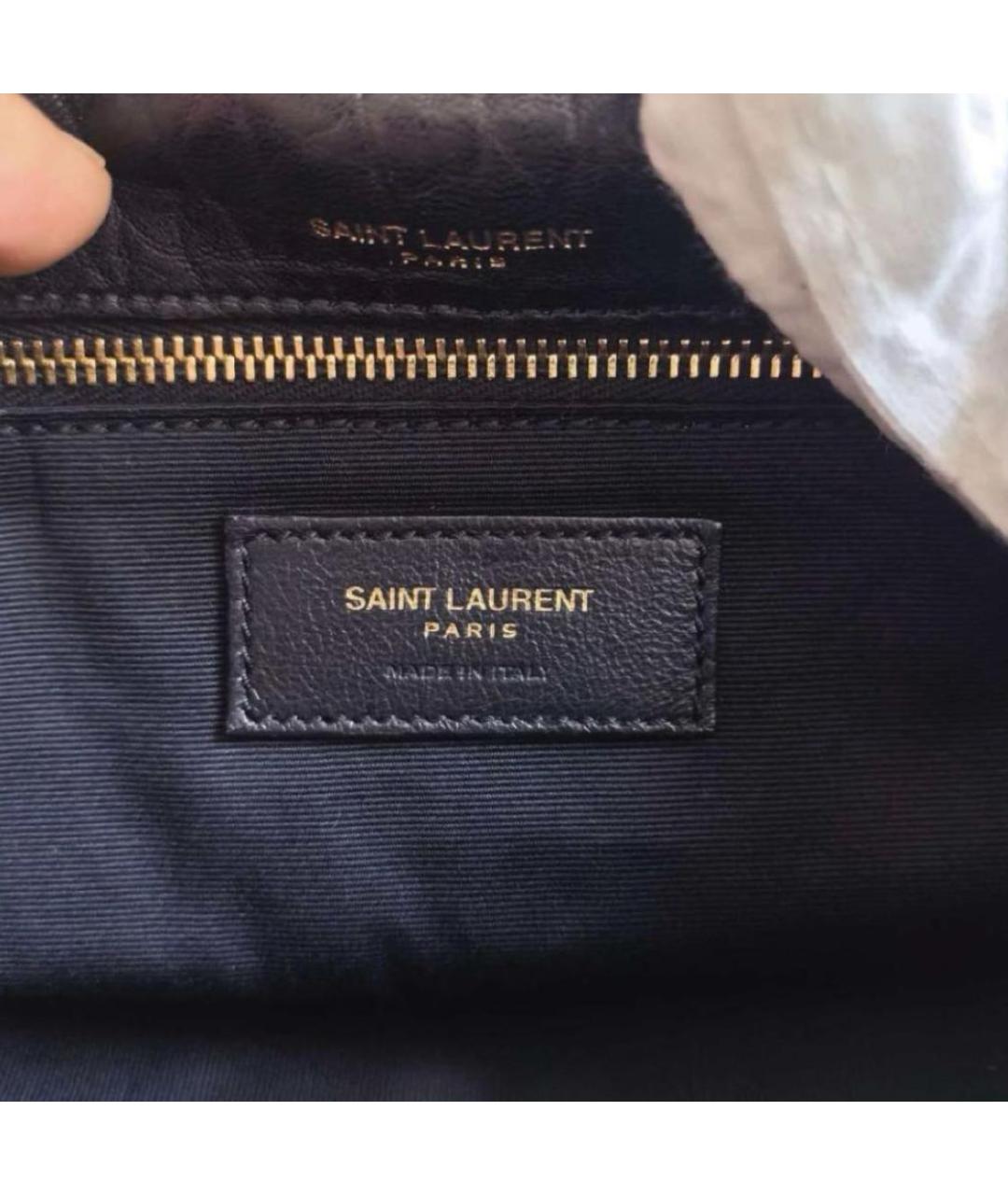 SAINT LAURENT Черная кожаная сумка через плечо, фото 5