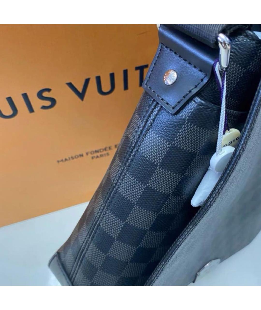 LOUIS VUITTON Коричневая кожаная сумка на плечо, фото 6