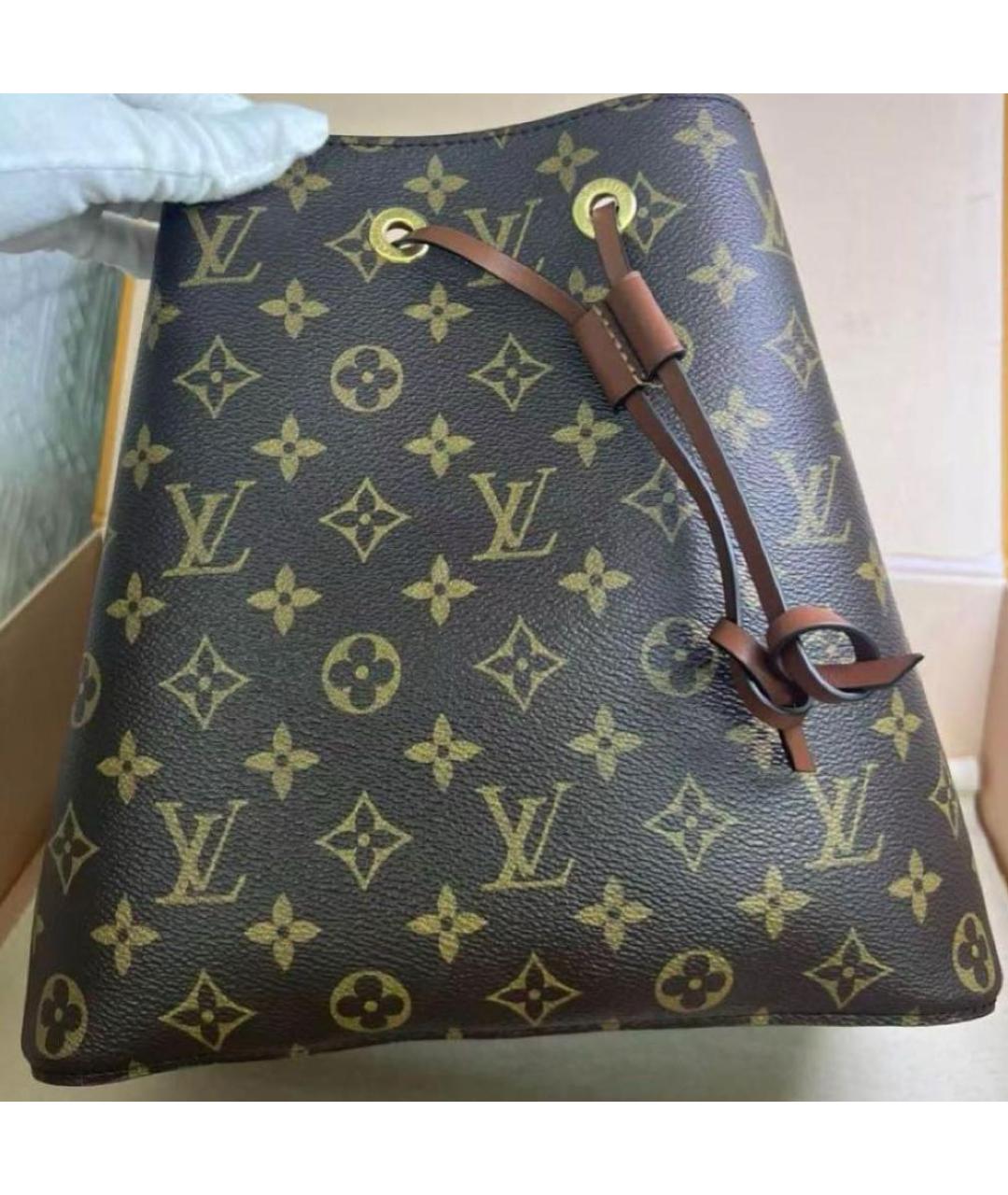 LOUIS VUITTON Коричневая кожаная сумка через плечо, фото 5