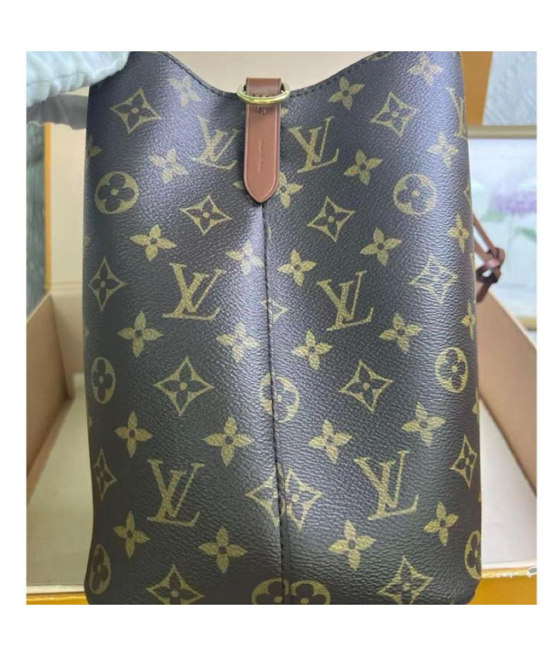 LOUIS VUITTON Коричневая кожаная сумка через плечо, фото 6