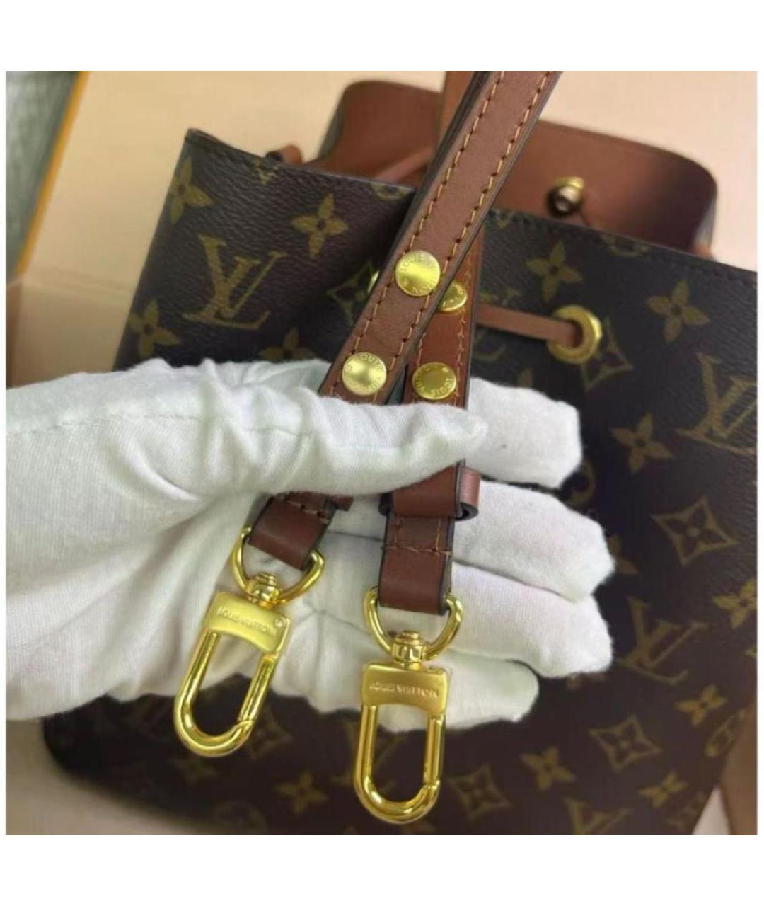 LOUIS VUITTON Коричневая кожаная сумка через плечо, фото 3