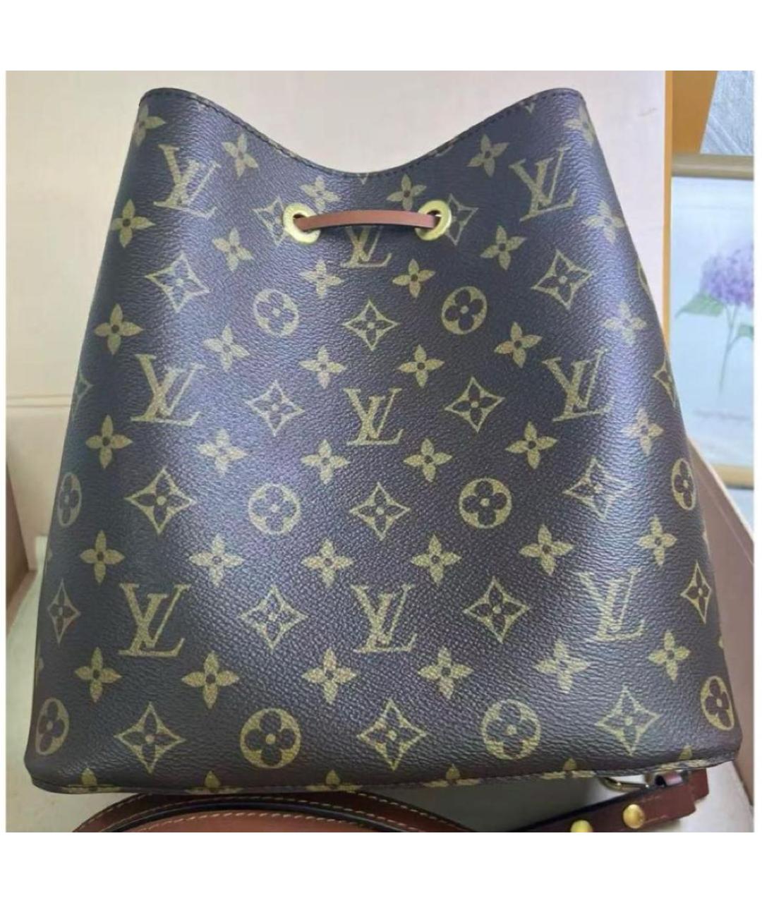 LOUIS VUITTON Коричневая кожаная сумка через плечо, фото 2