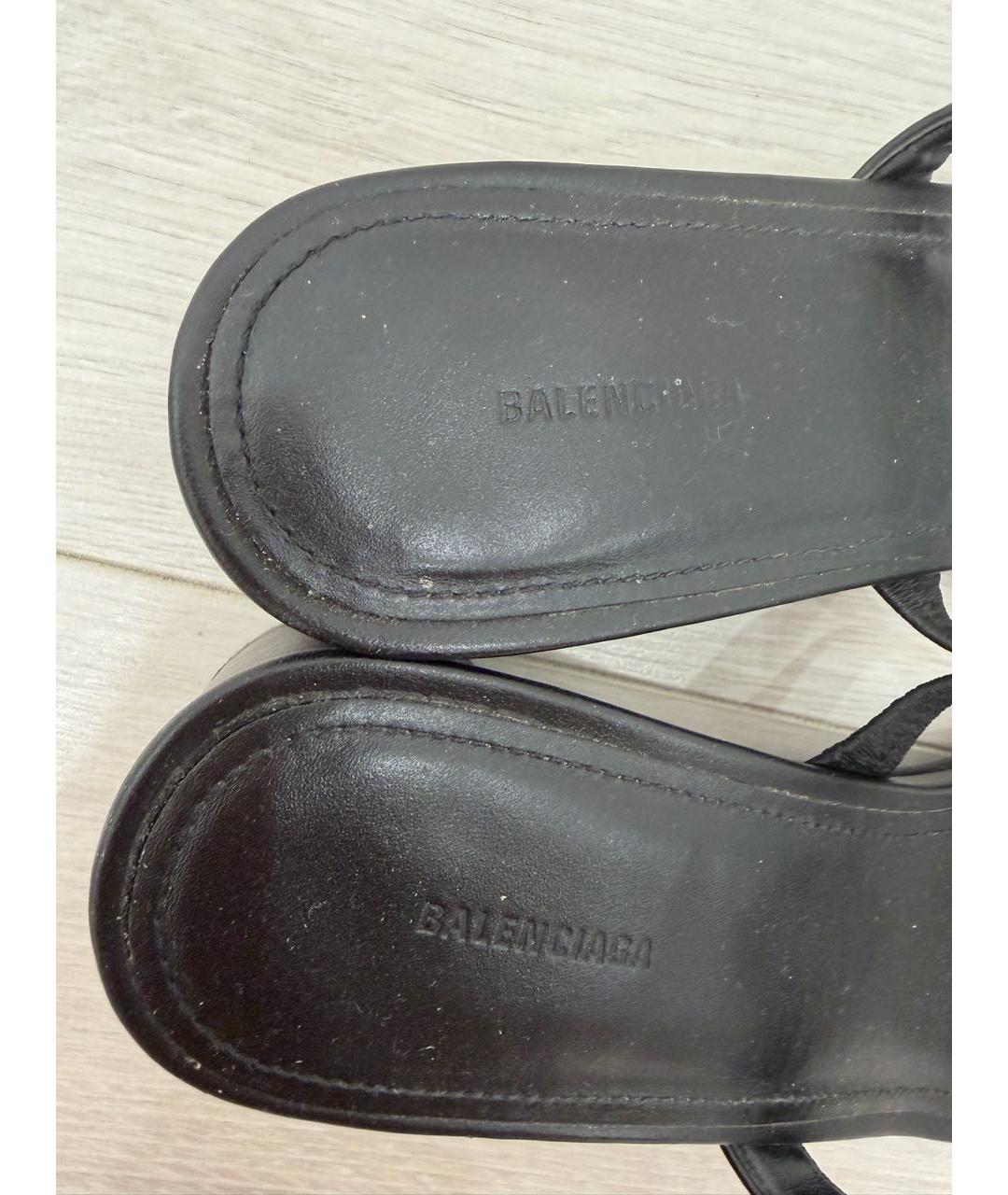 BALENCIAGA Черные кожаные мюли, фото 6