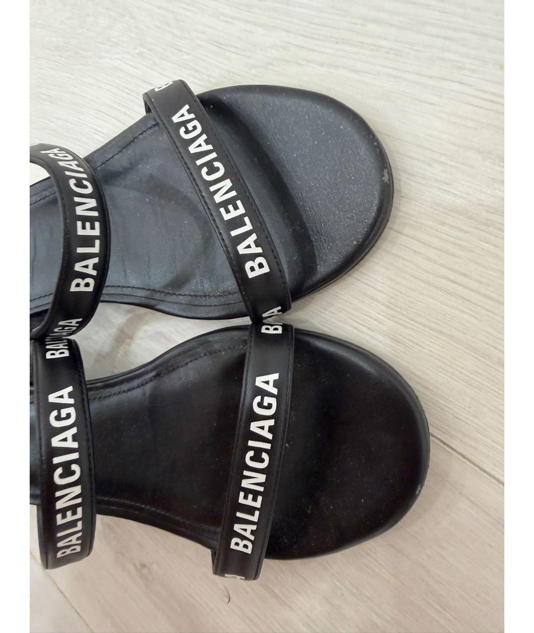 BALENCIAGA Черные кожаные мюли, фото 5