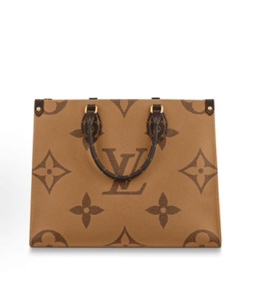 LOUIS VUITTON Коричневая кожаная сумка тоут, фото 4