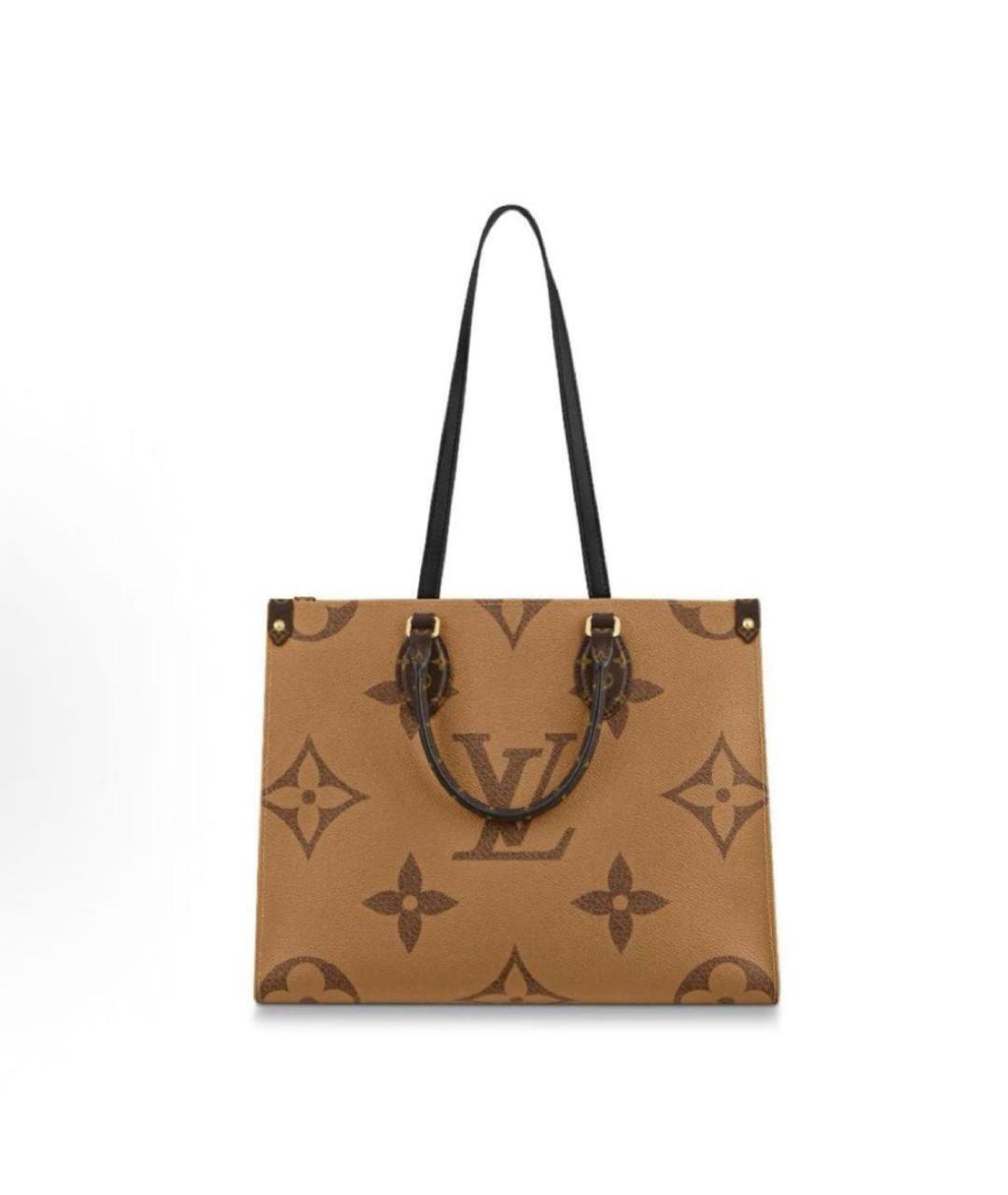 LOUIS VUITTON Коричневая кожаная сумка тоут, фото 6