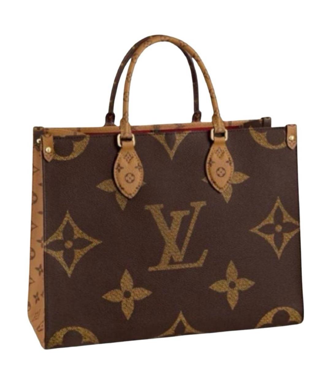 LOUIS VUITTON Коричневая кожаная сумка тоут, фото 1