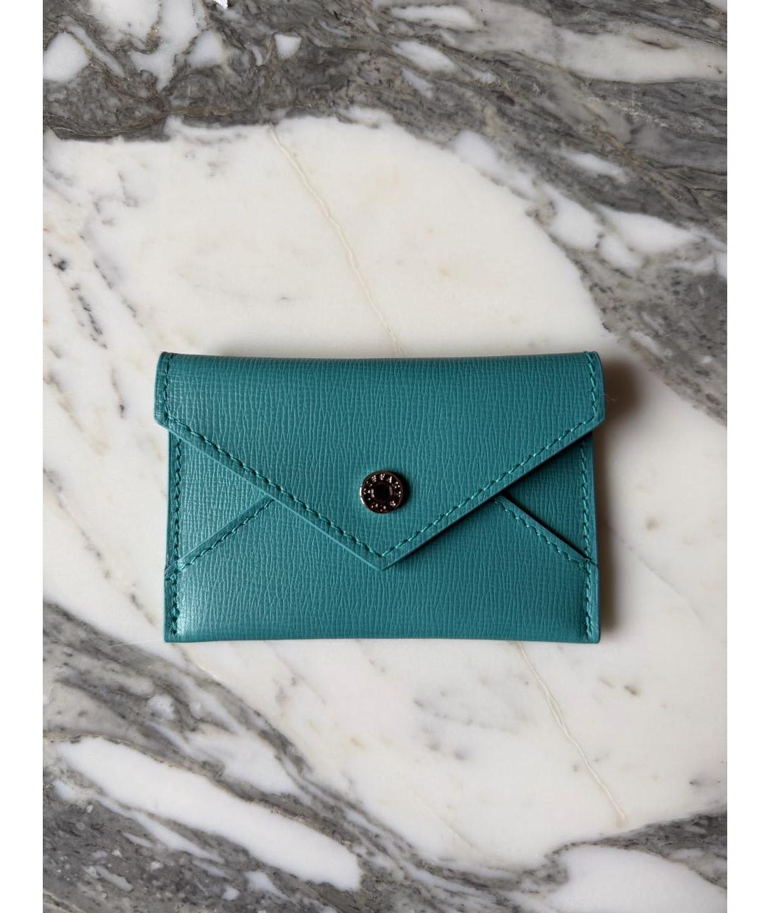 TIFFANY&CO Бирюзовый кожаный кардхолдер, фото 5