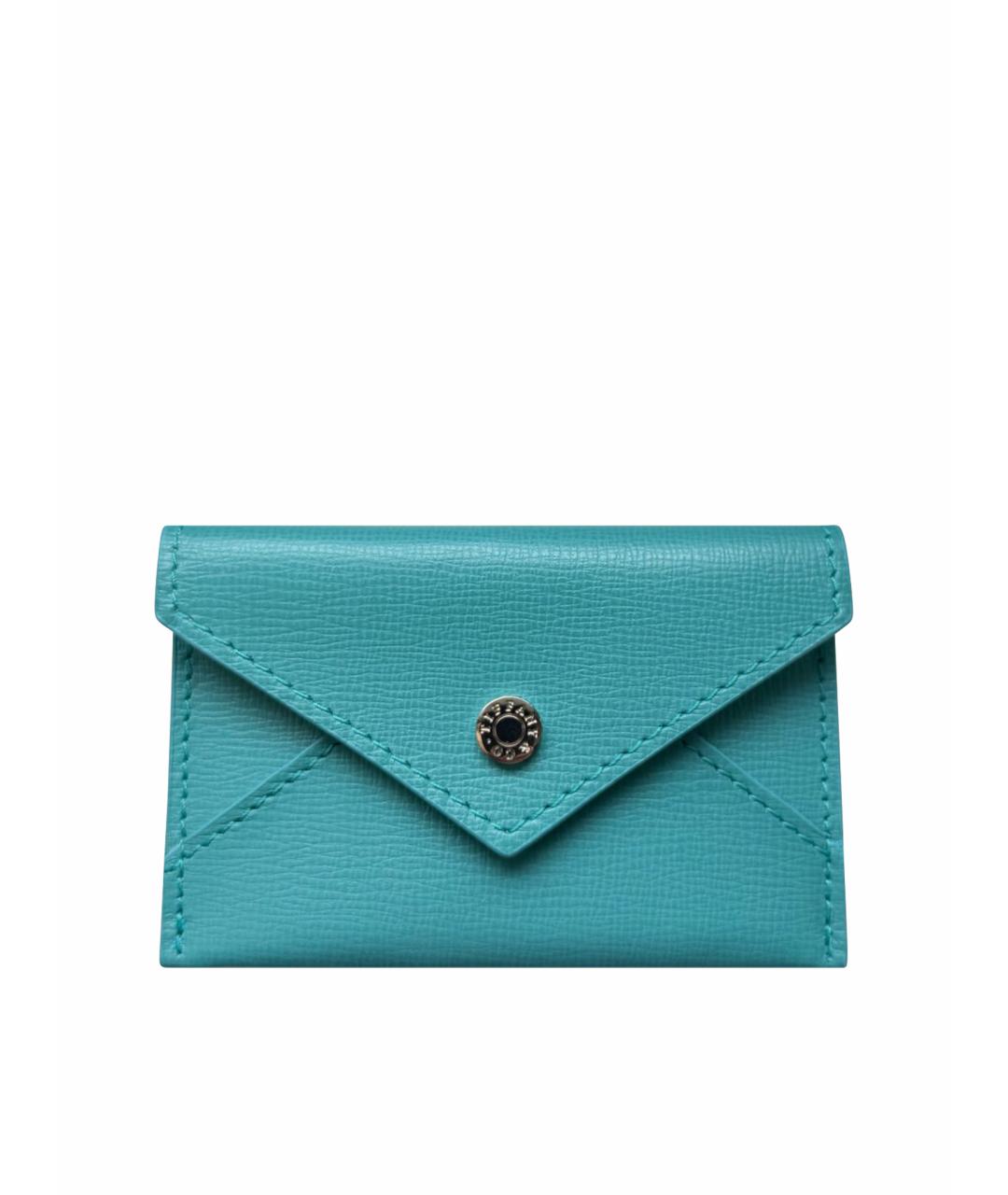 TIFFANY&CO Бирюзовый кожаный кардхолдер, фото 1