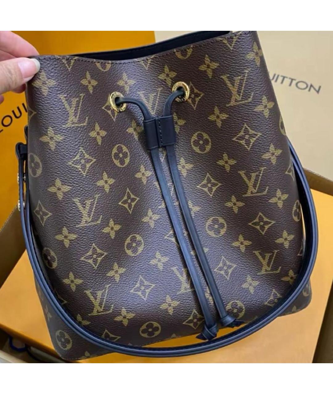 LOUIS VUITTON Коричневая кожаная сумка через плечо, фото 6