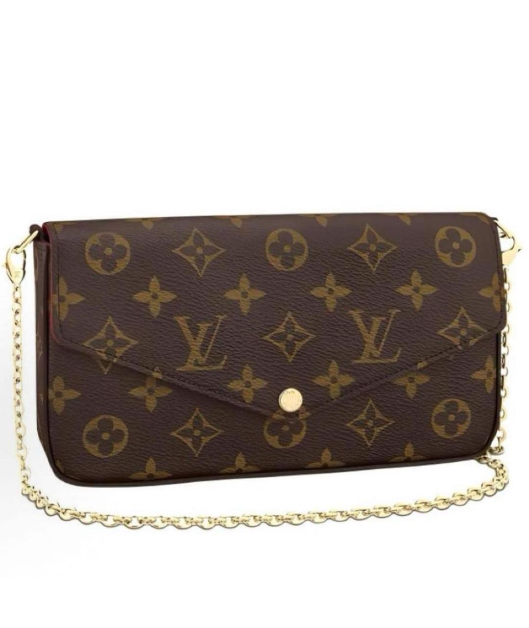 LOUIS VUITTON Коричневая кожаная сумка через плечо, фото 1