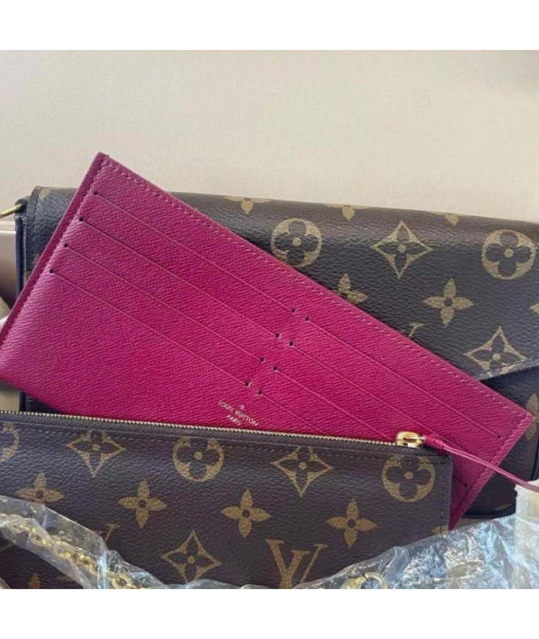 LOUIS VUITTON Коричневая кожаная сумка через плечо, фото 5
