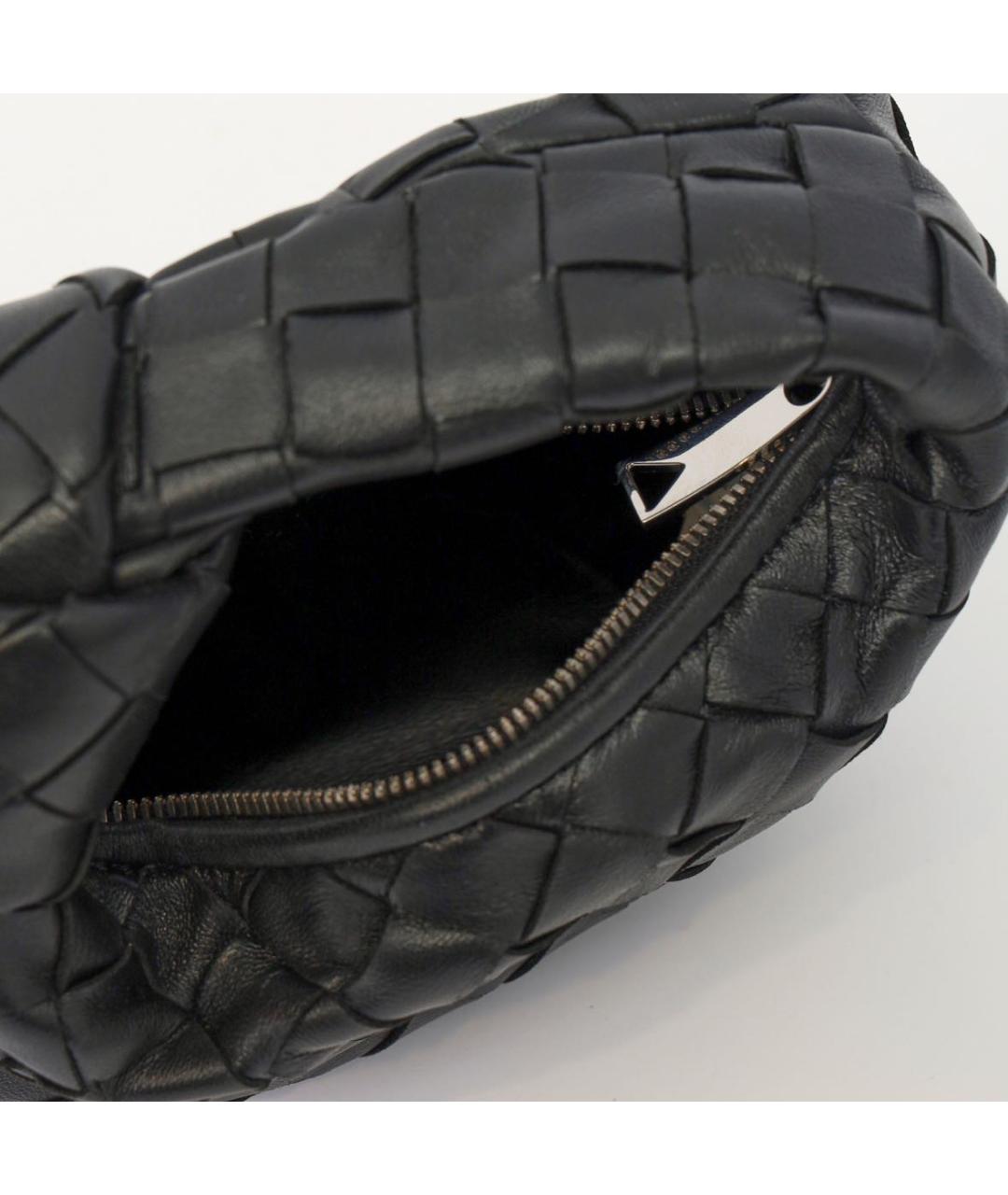 BOTTEGA VENETA Черная кожаная сумка через плечо, фото 4