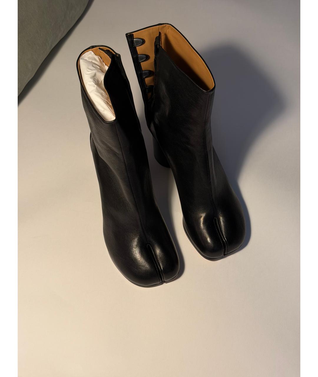 MAISON MARGIELA Черные кожаные ботильоны, фото 2