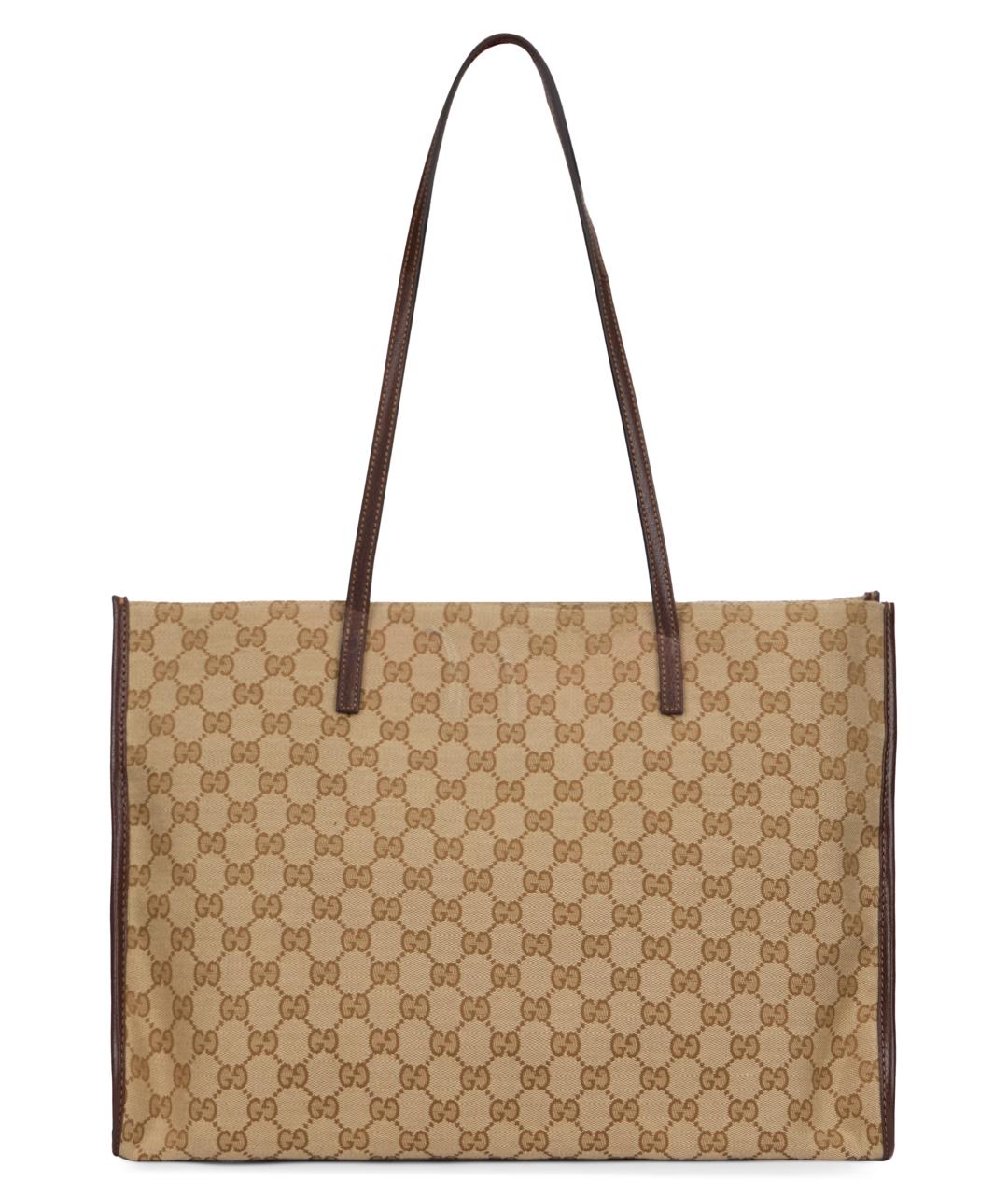 GUCCI Бежевая тканевая сумка тоут, фото 4