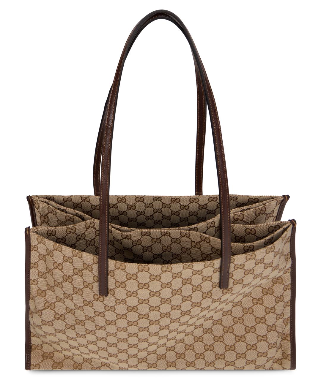 GUCCI Бежевая тканевая сумка тоут, фото 5