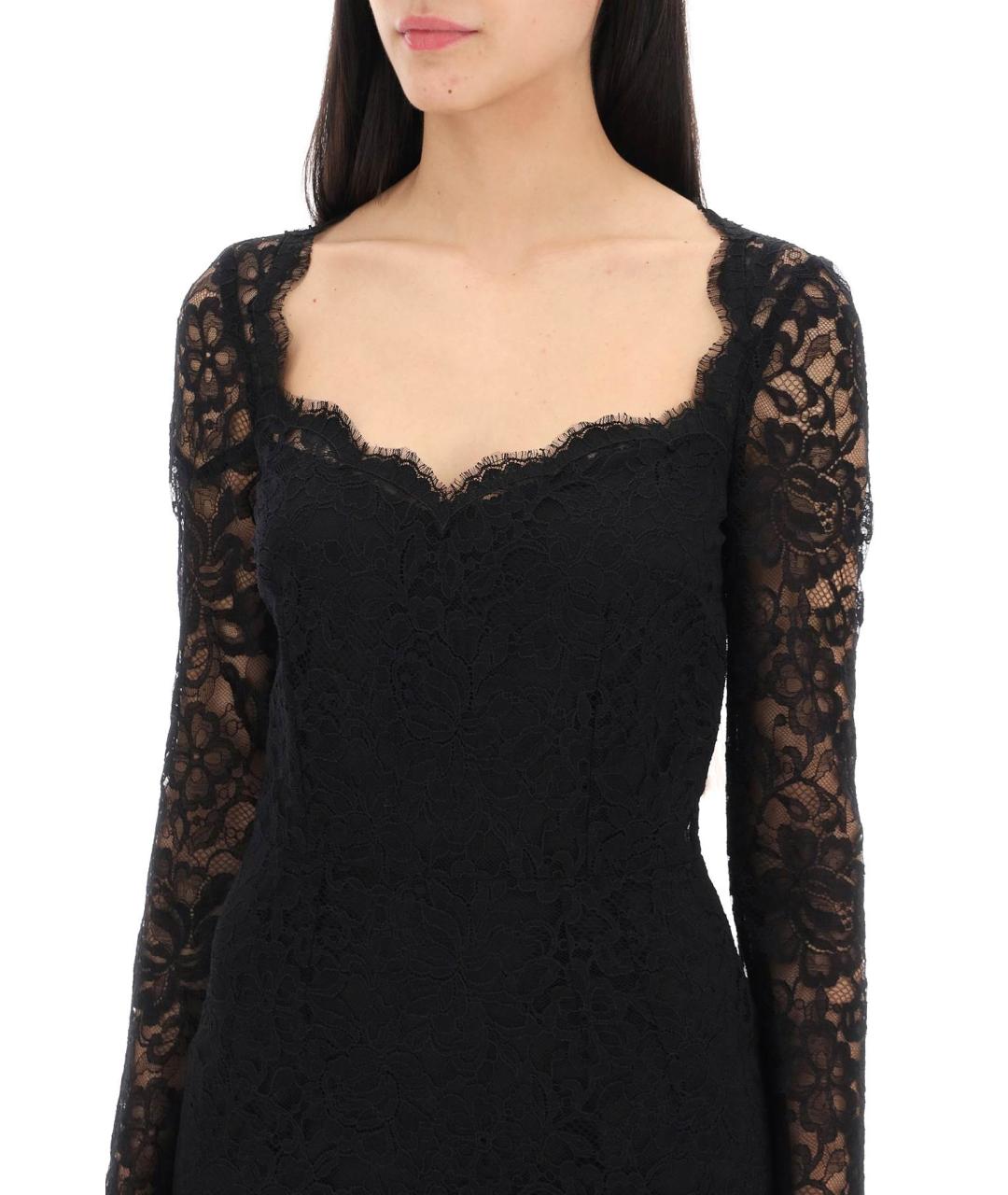 DOLCE&GABBANA Черное кружевное вечернее платье, фото 4