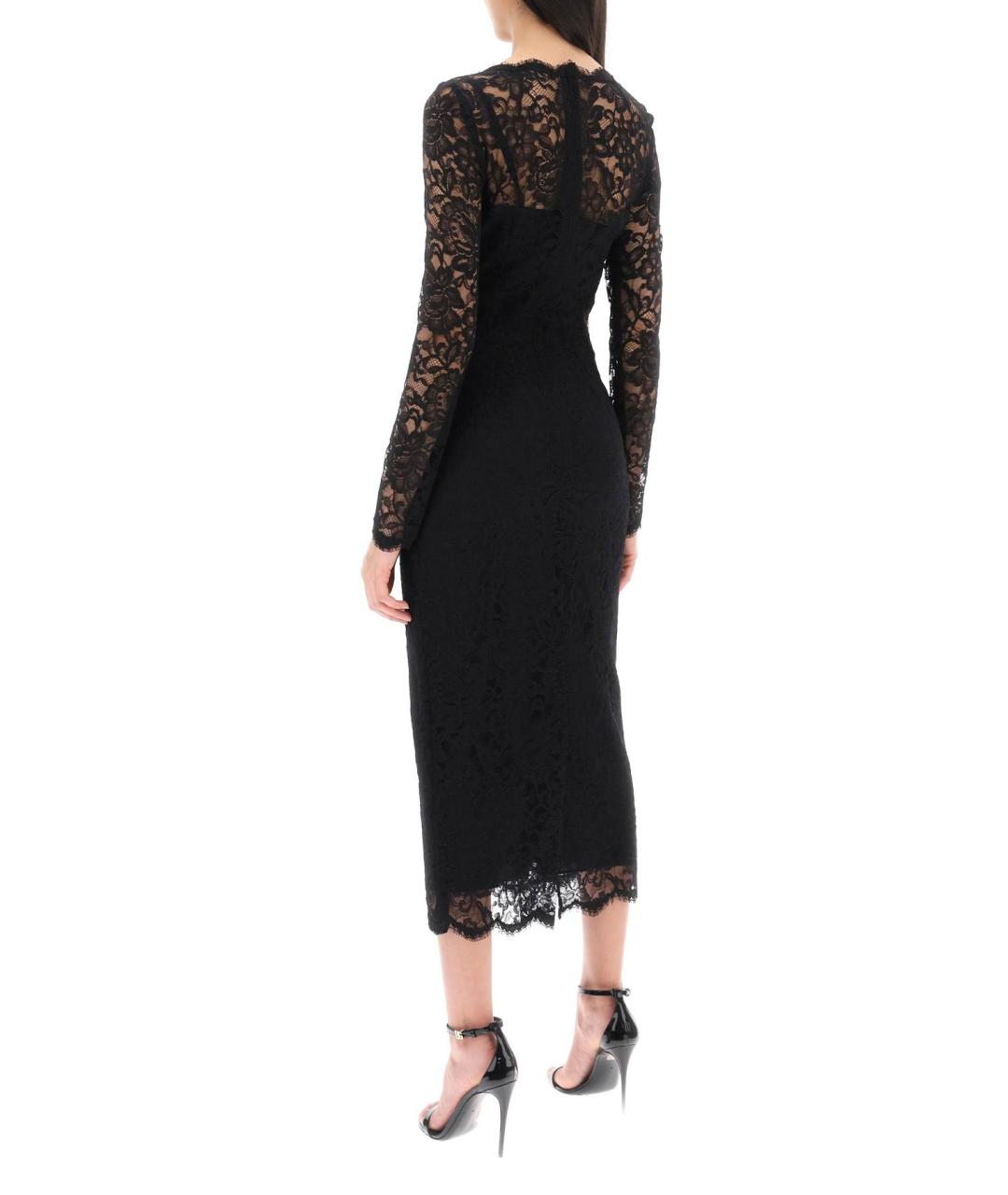 DOLCE&GABBANA Черное кружевное вечернее платье, фото 3