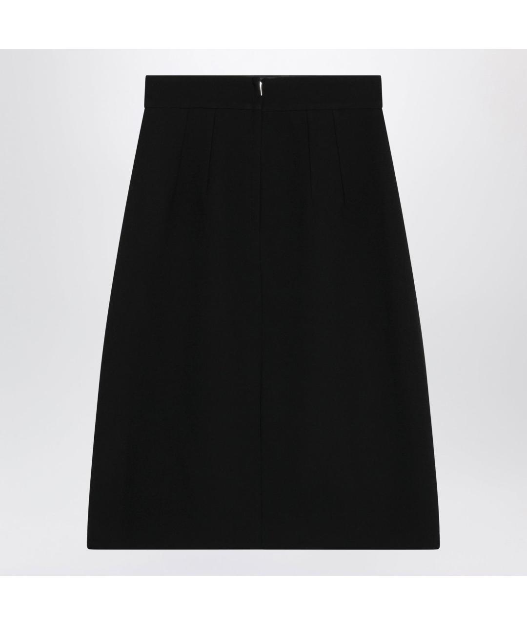 DOLCE&GABBANA Черная шерстяная юбка миди, фото 2