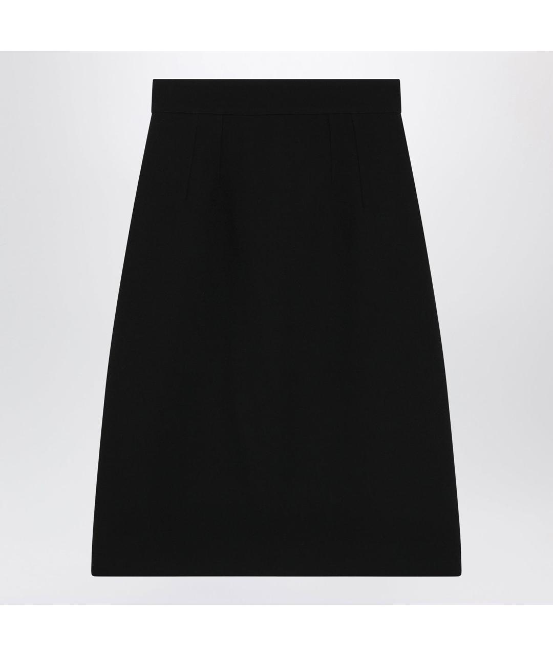 DOLCE&GABBANA Черная шерстяная юбка миди, фото 3