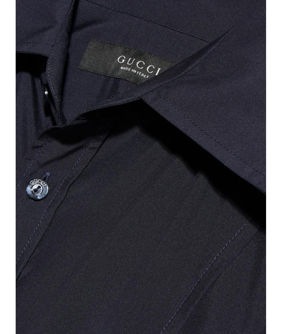 GUCCI Темно-синяя шелковая рубашка, фото 5