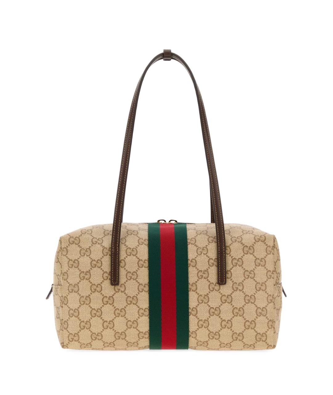 GUCCI Бежевая сумка через плечо из канвы, фото 1