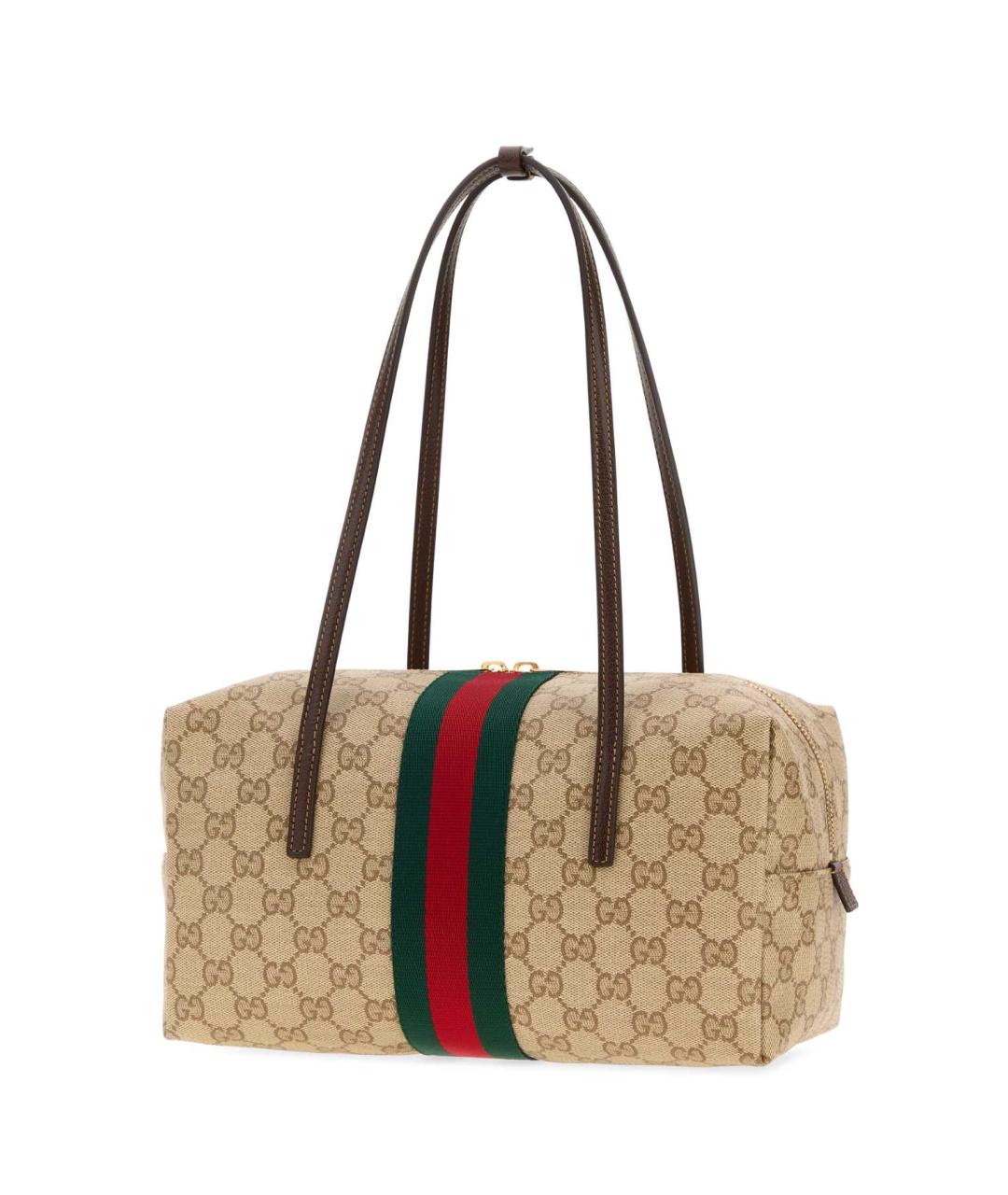 GUCCI Бежевая сумка через плечо из канвы, фото 2