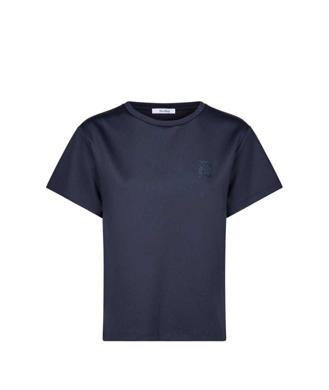 MAX MARA Синяя хлопковая футболка, фото 1