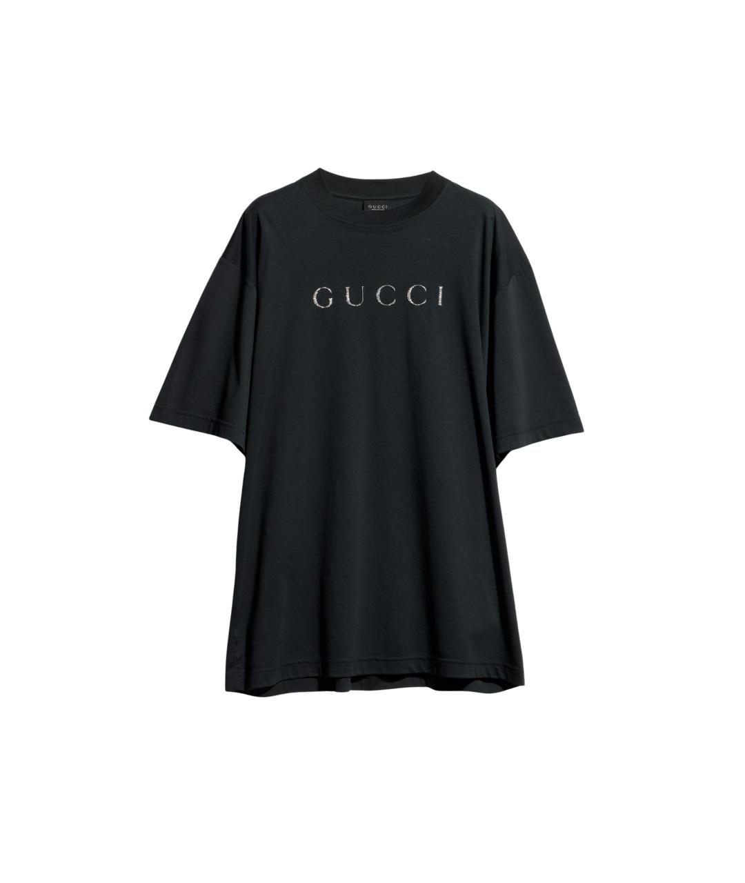 GUCCI Черная хлопковая футболка, фото 1