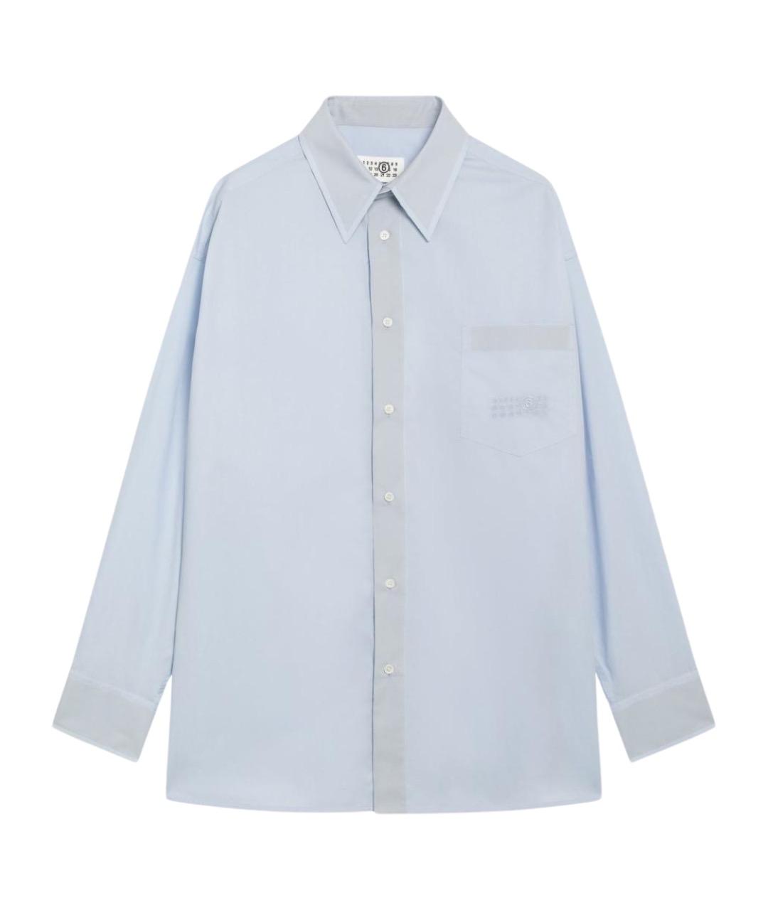 MM6 MAISON MARGIELA Голубая хлопковая кэжуал рубашка, фото 1