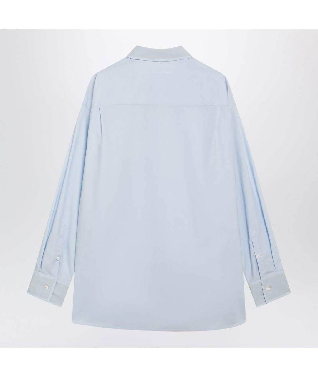 MM6 MAISON MARGIELA Голубая хлопковая кэжуал рубашка, фото 2