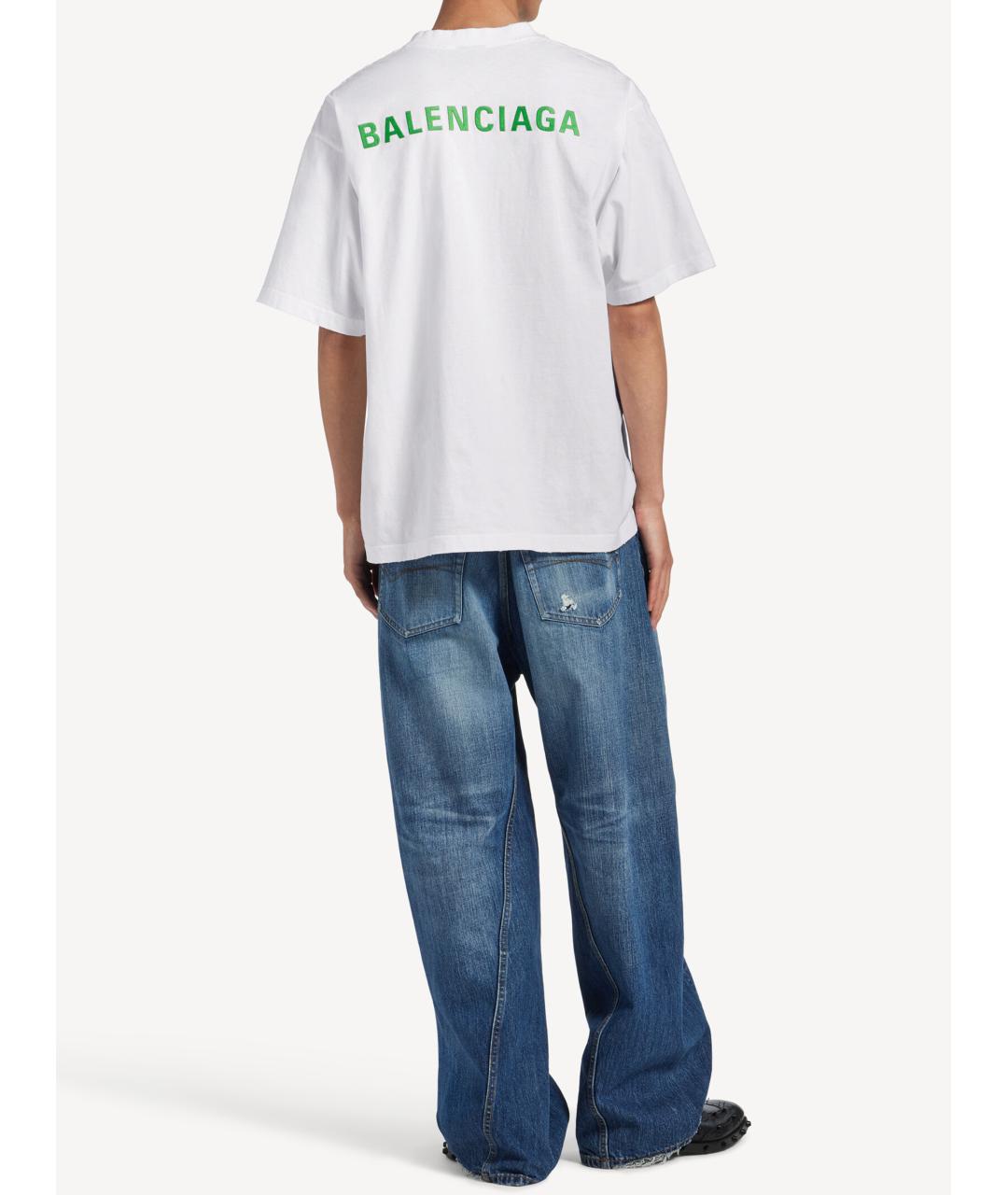 BALENCIAGA Белая хлопковая футболка, фото 3