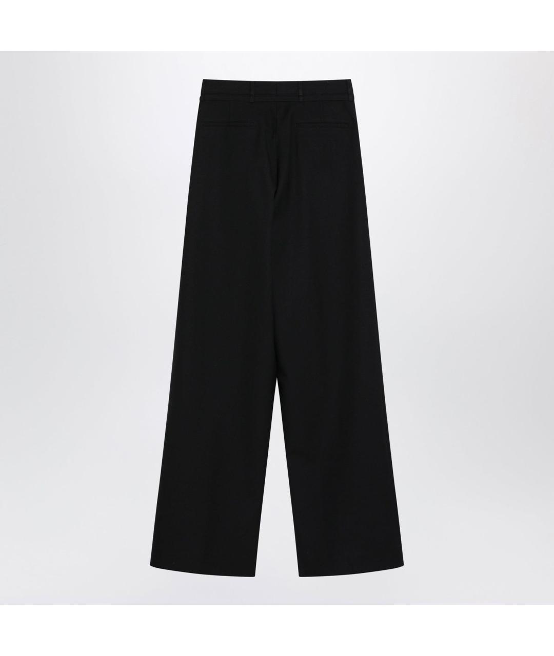 DRIES VAN NOTEN Черные шерстяные прямые брюки, фото 2