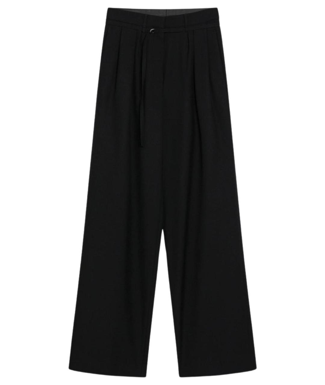 DRIES VAN NOTEN Черные шерстяные прямые брюки, фото 1