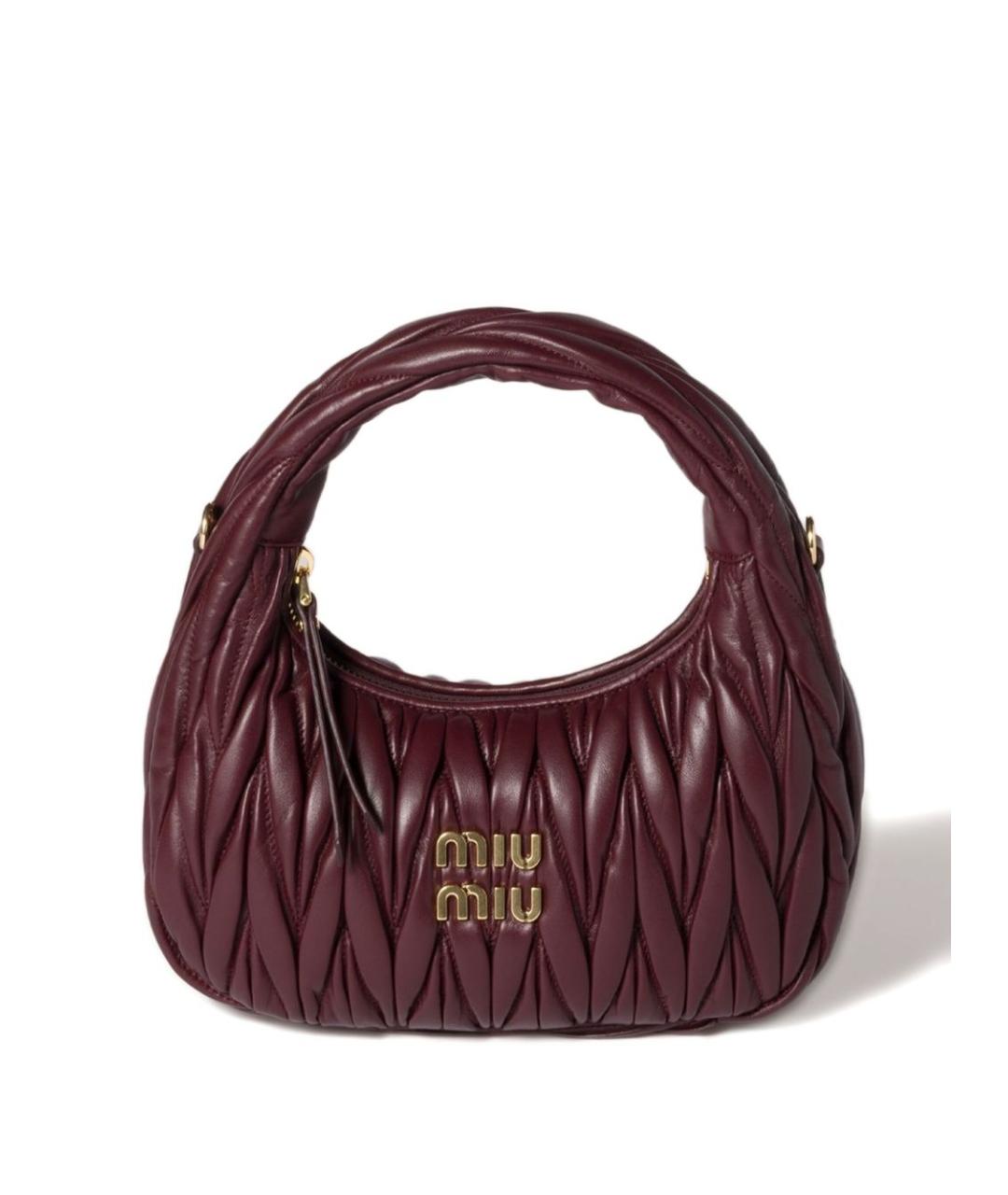 MIU MIU Бордовая кожаная сумка через плечо, фото 1