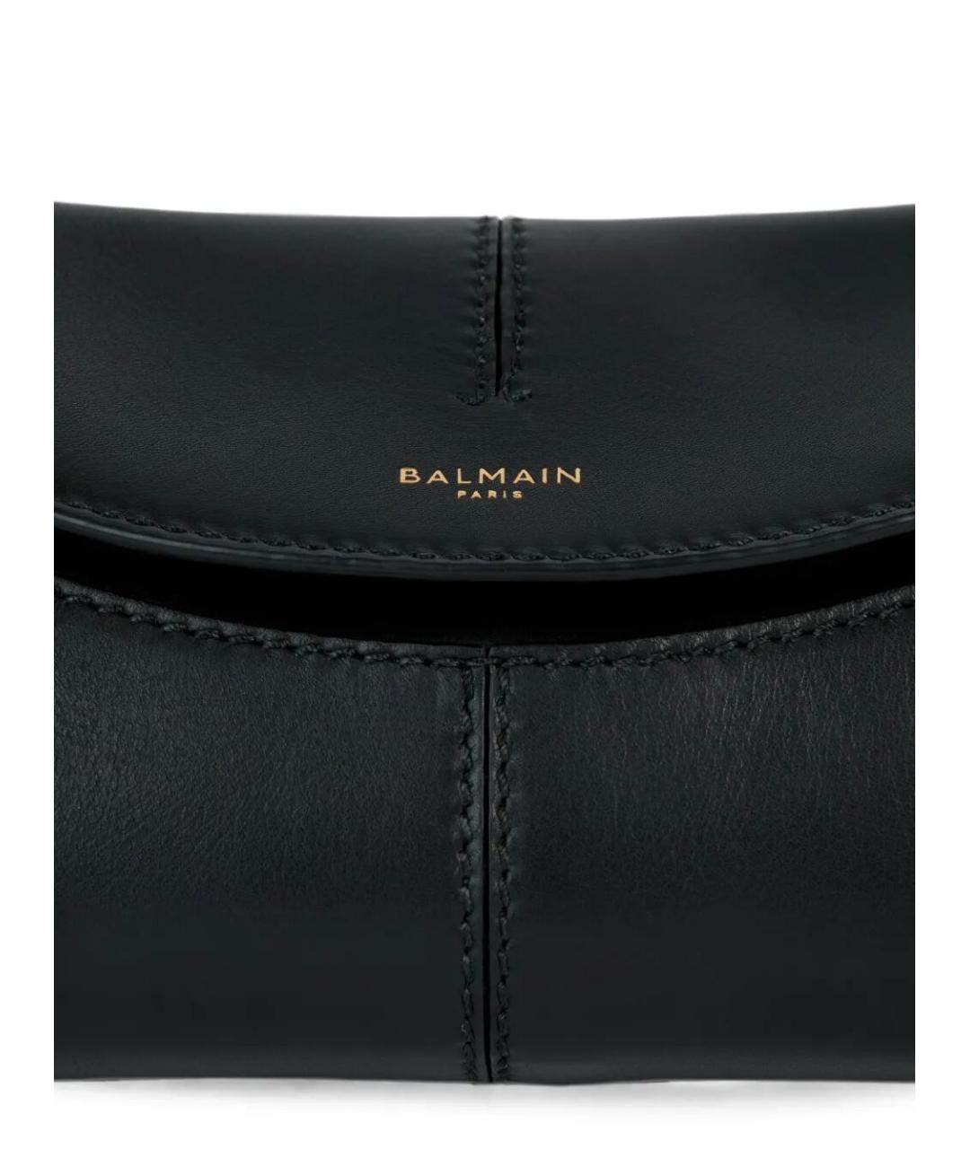 BALMAIN Черная кожаная сумка с короткими ручками, фото 4
