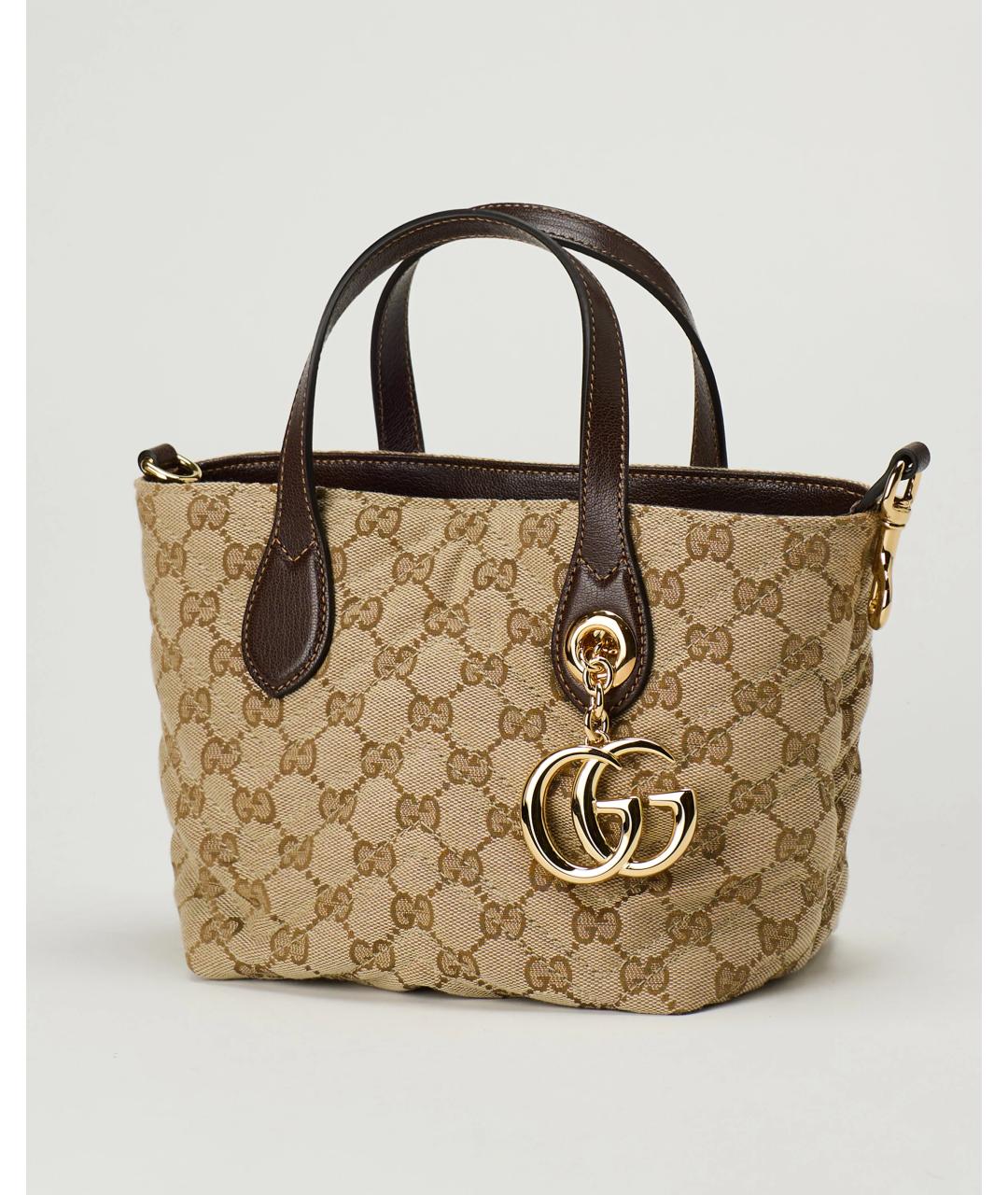 GUCCI Бежевая сумка тоут из канвы, фото 2