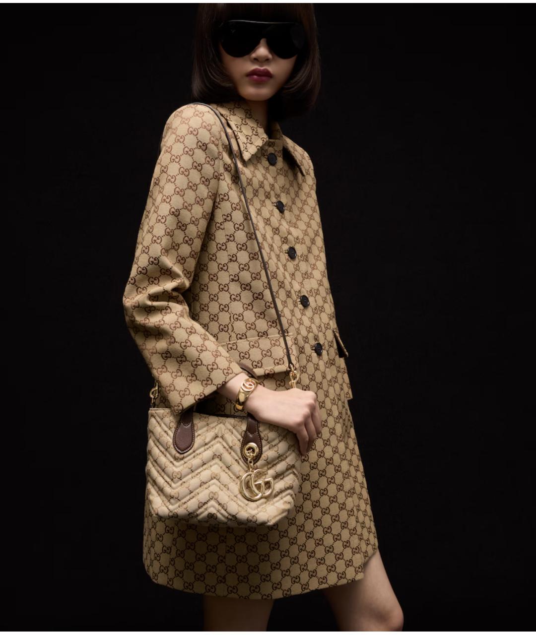 GUCCI Бежевая сумка тоут из канвы, фото 5