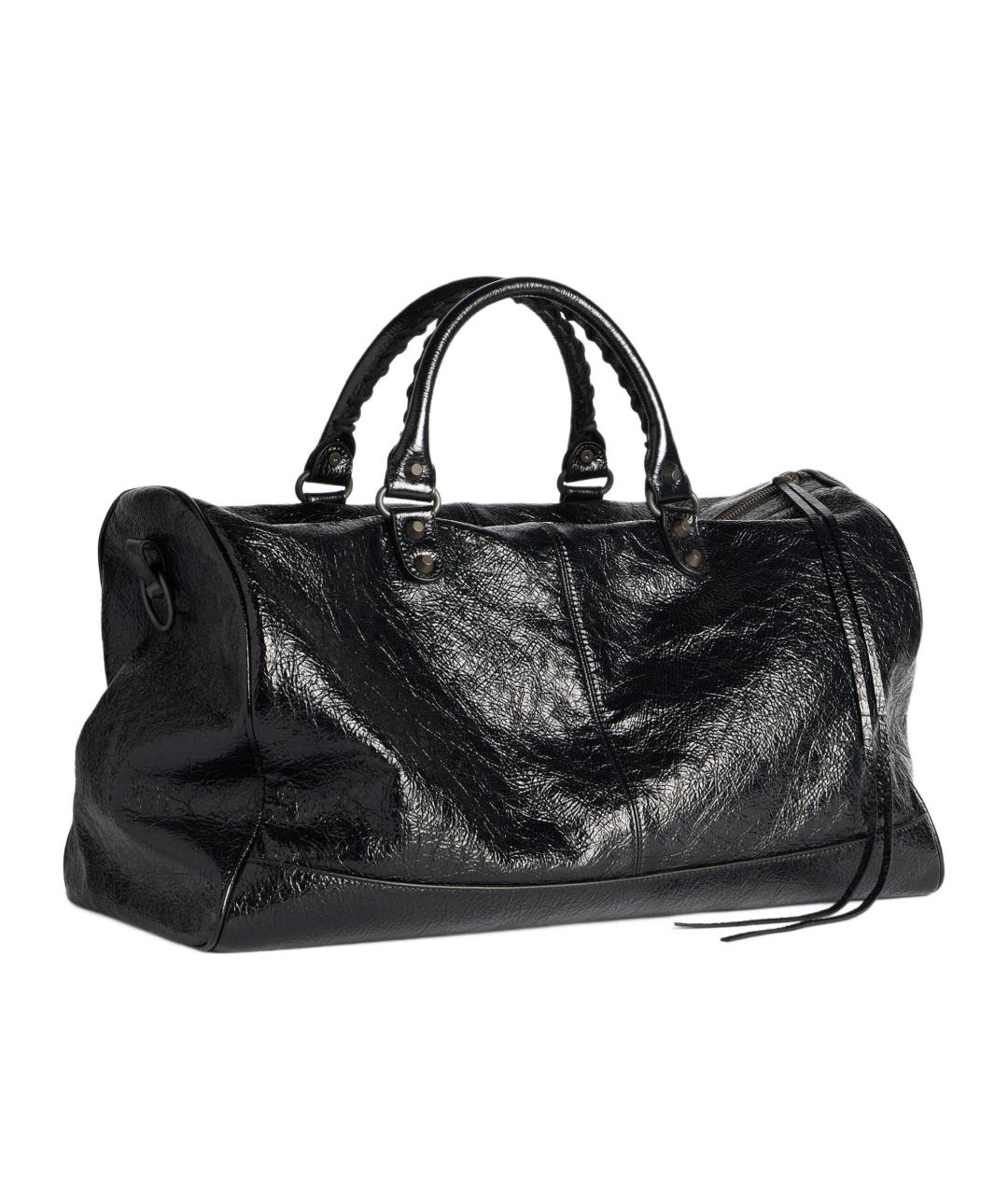 BALENCIAGA Черная кожаная сумка тоут, фото 3