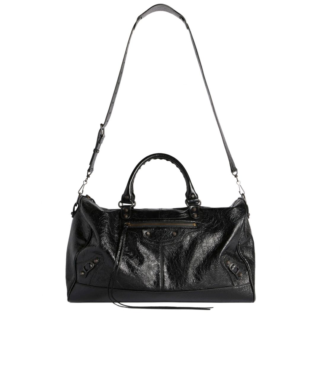 BALENCIAGA Черная кожаная сумка тоут, фото 4