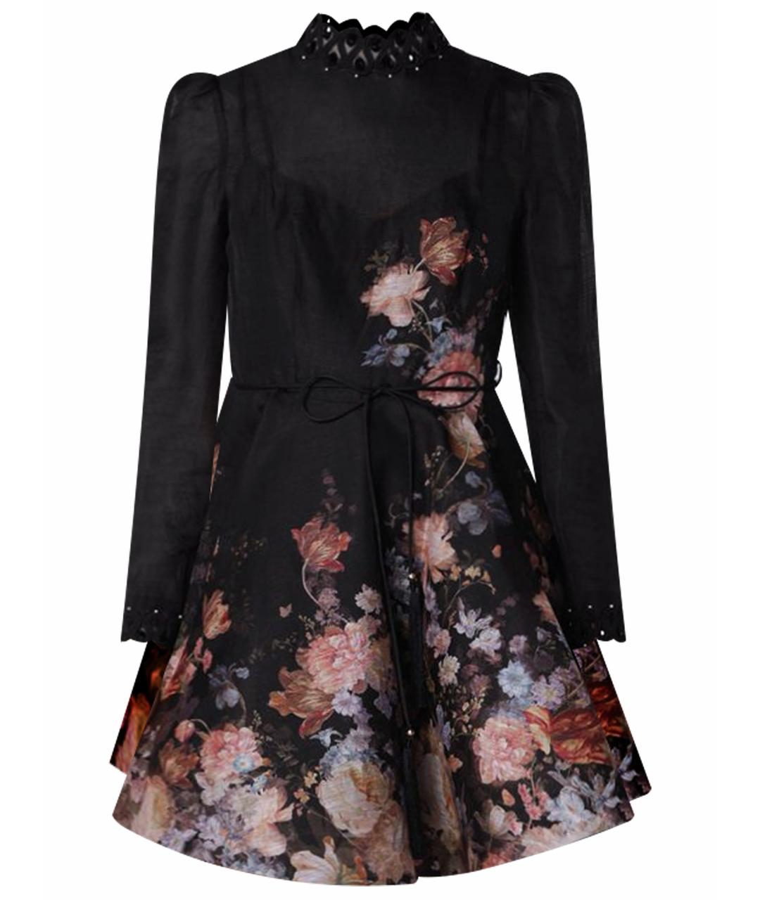 ZIMMERMANN Черное льняное повседневное платье, фото 1