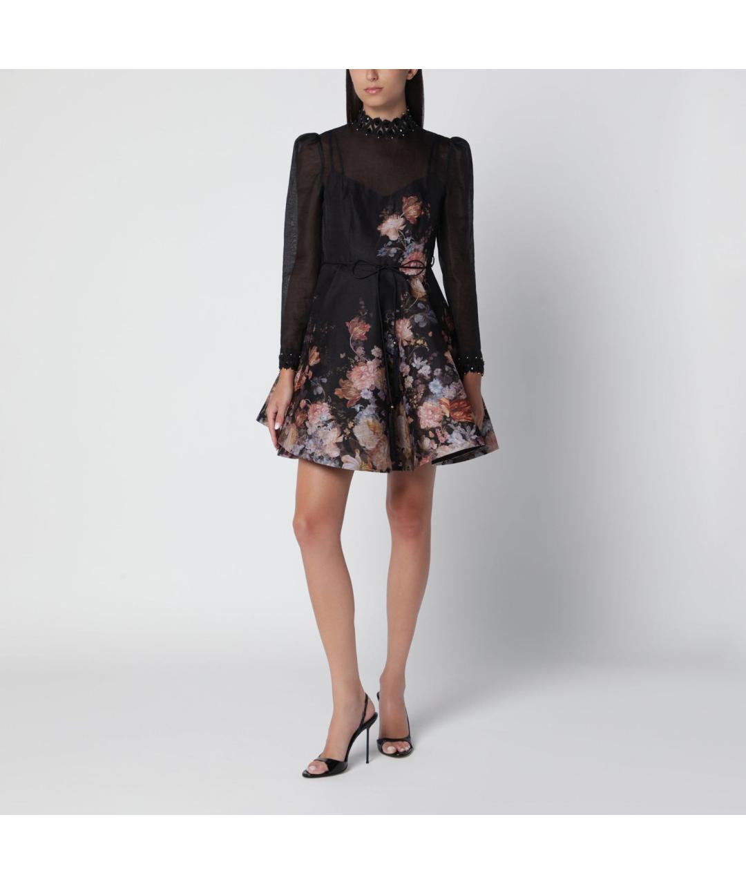ZIMMERMANN Черное льняное повседневное платье, фото 3