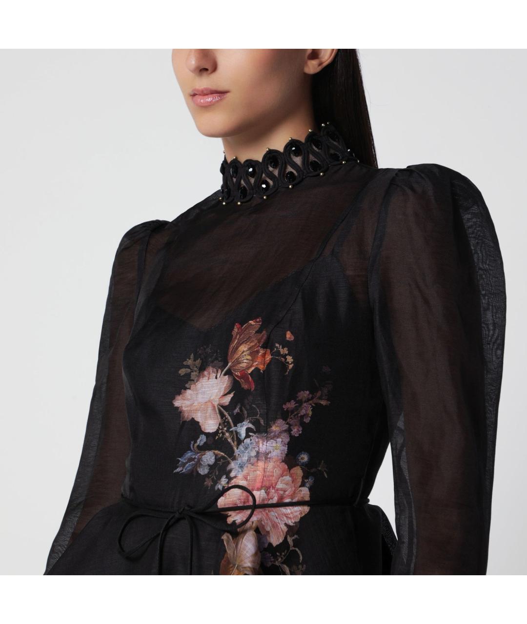 ZIMMERMANN Черное льняное повседневное платье, фото 2