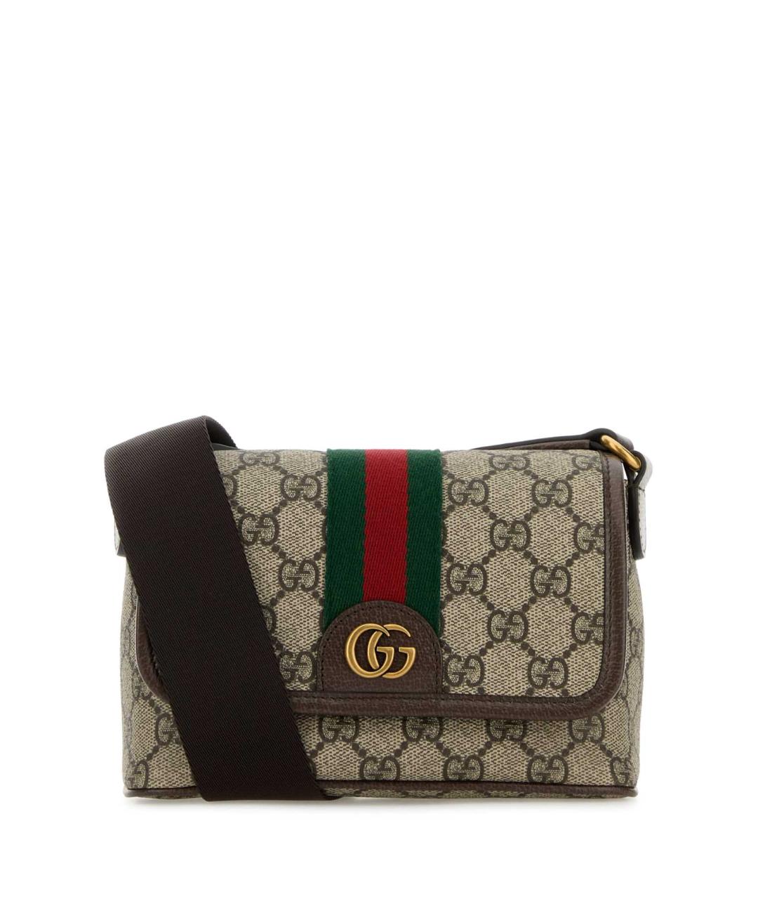 GUCCI Бежевая сумка на плечо из канвы, фото 1