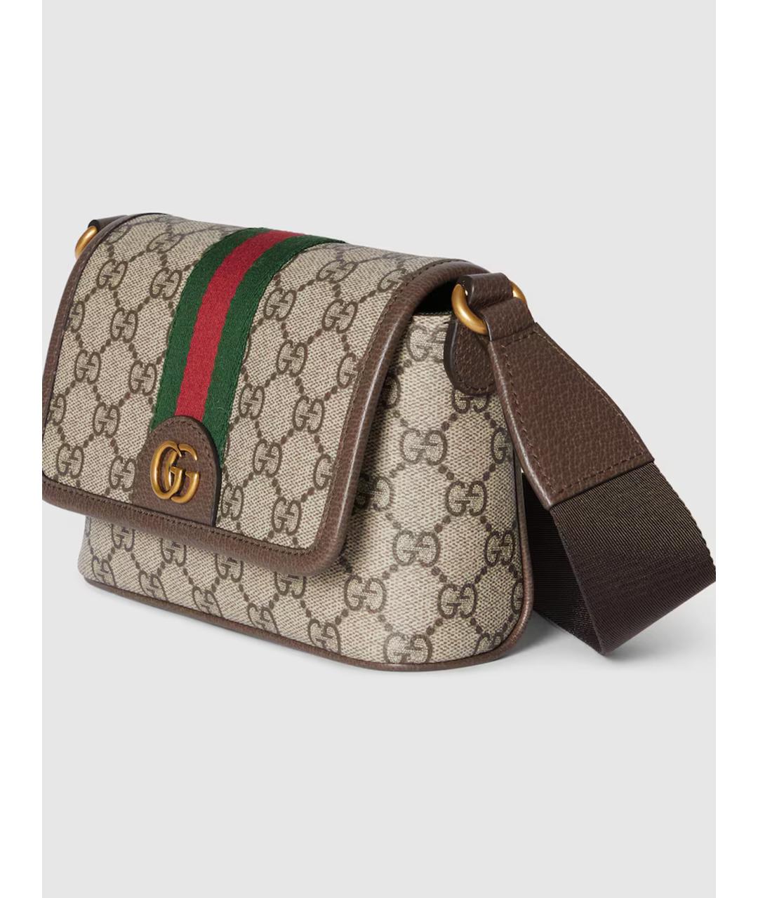 GUCCI Бежевая сумка на плечо из канвы, фото 4