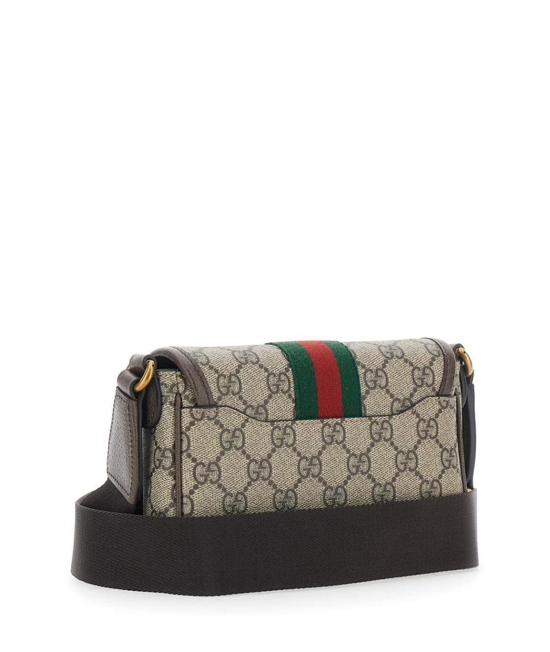 GUCCI Бежевая сумка на плечо из канвы, фото 3