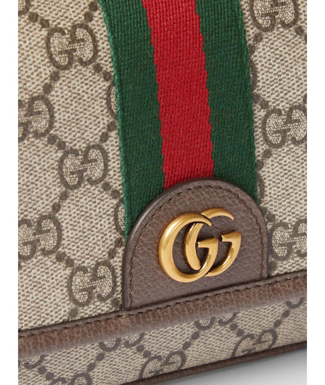 GUCCI Бежевая сумка на плечо из канвы, фото 5