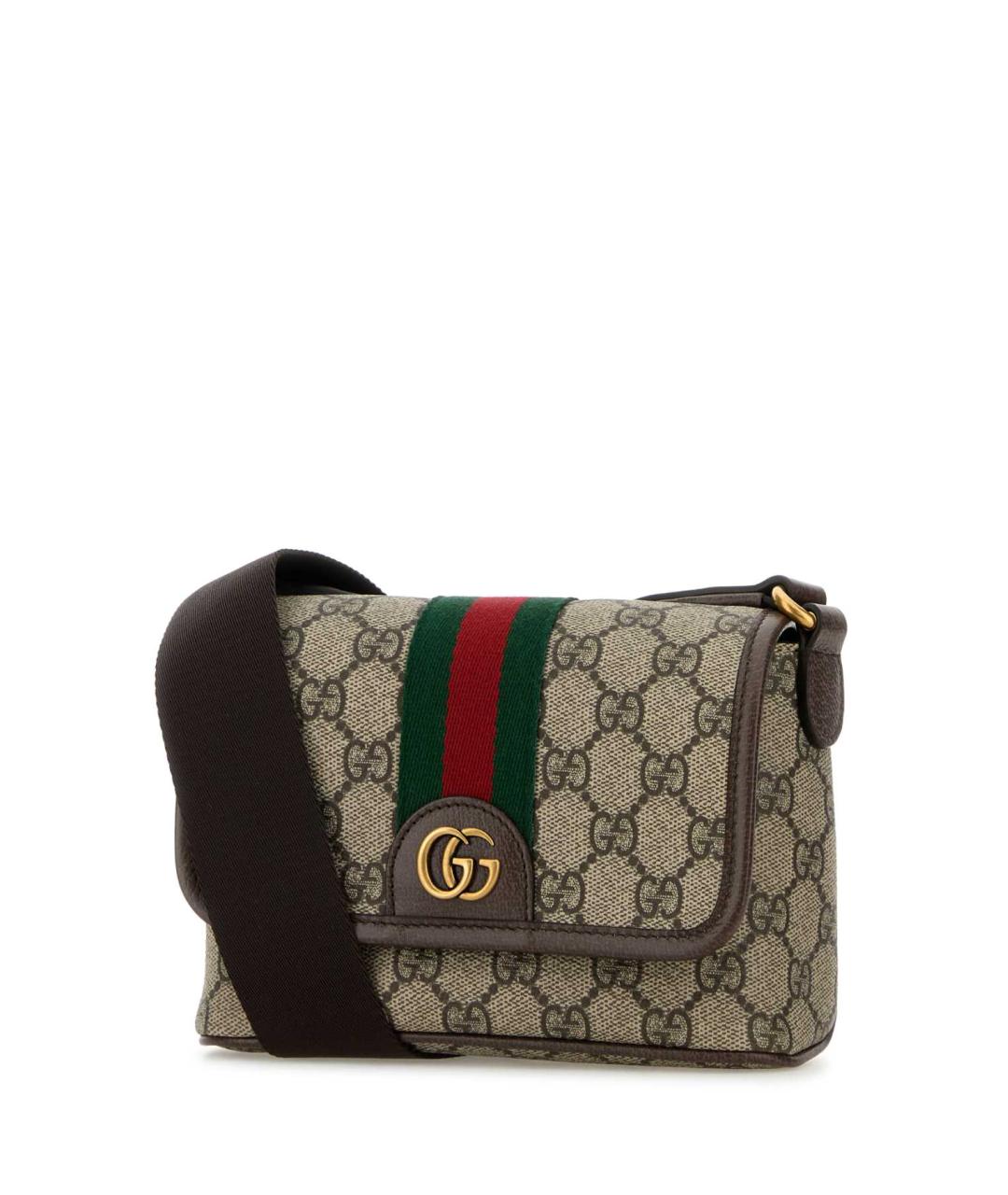 GUCCI Бежевая сумка на плечо из канвы, фото 2